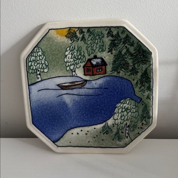 Vintage Arabia for Finnair Octagon Shape Ceramic Plate Helja Liukko-Sundstrom - Picture 6 of 7